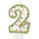 Green Outline Number 2 Birthday Candle